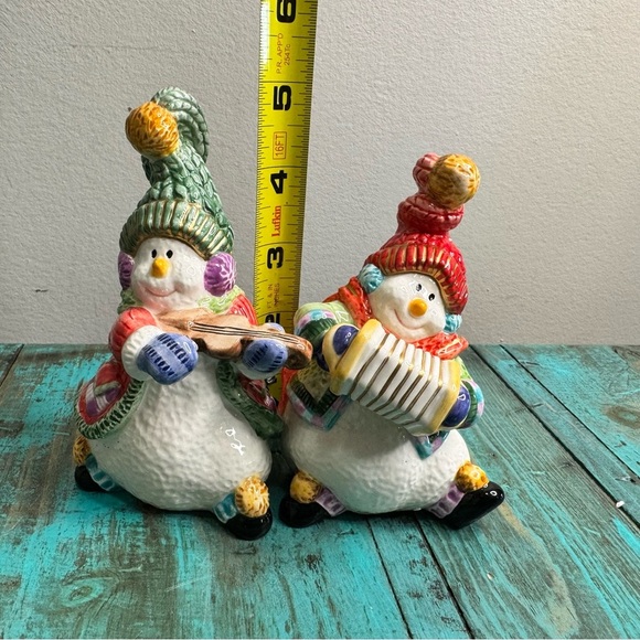 Fitz & Floyd Holiday Jamboree Snowman Salt & Pepper Shakers Christmas - Picture 11 of 16